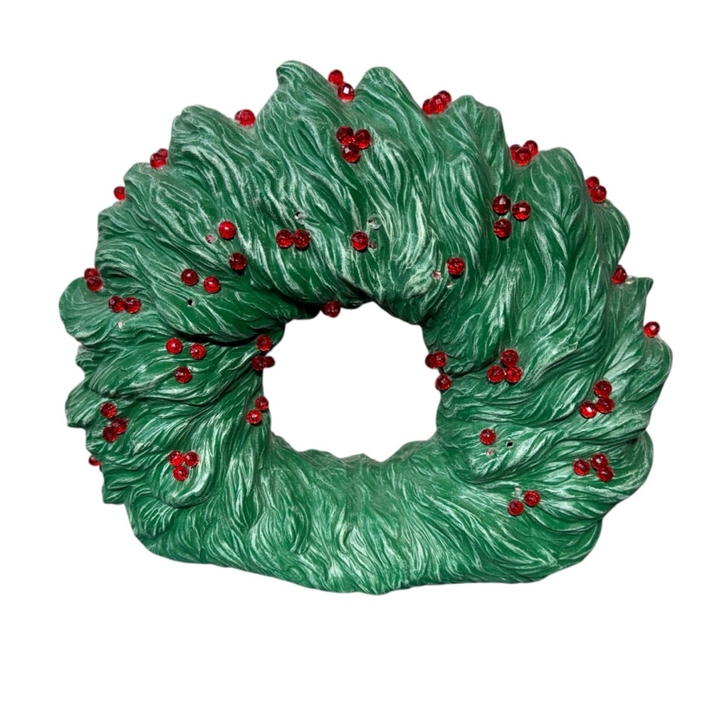 Vintage Ceramic Christmas Wreath No Base Tampa Bay Mold
